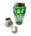 A wonderful Wilhelm Wolff 1940s crystal and silver plated cocktail shaker and ice bucket