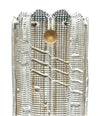 A large quality pair of 1950s Orrefors glass and brass wall sconces by Carl Fagerlund