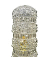 A pair of 1960s clear geometric textured glass wall lights