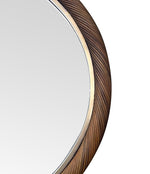 A large oval Italian 1970s twisted rattan and brass mirror in the style of Gabriella Crespi