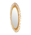 Mid Century Oval bamboo mirror with spiral frame by Franco Albini for Bonacina - Vintage Mirrors