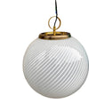 A large 1960s Venini Murano glass ball “Tessuto” swirl pendant light