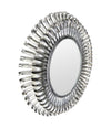 A Spanish 1960s silvered metal landscape or portrait oval eyelash mirror