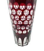 A 1950s French silver plated and ruby cut glass cocktail shaker