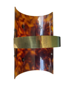 A very chic Italian 1970s faux tortoise shell and brass magazine rack