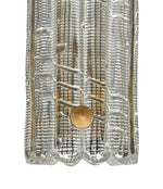 A large quality pair of 1950s Orrefors glass and brass wall sconces by Carl Fagerlund