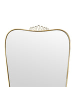 A lovely shaped large original 1950s brass framed mirror in the style of Gio Ponti