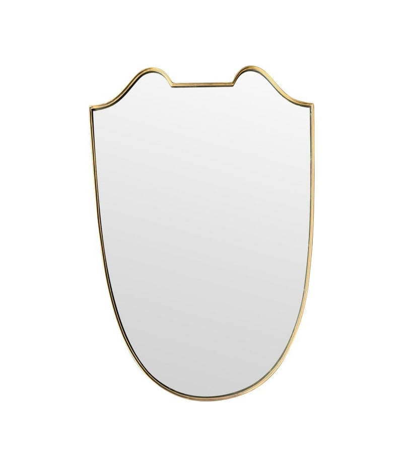 An orignal Italian 1950s shield mirror with orignal mirror plate