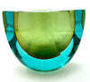 A wonderful large 1960s Sommerso turquoise and green Murano glass bowl by Seguso