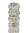 A pair of 1960s clear geometric textured glass wall lights