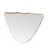 A large orignal Italian 1950s shield mirror with brass frame