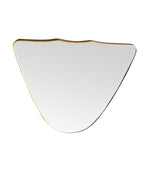 A large orignal Italian 1950s shield mirror with brass frame