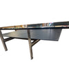 A 1970s black stitched leather coffee table "Diesis" by B & B Italia
