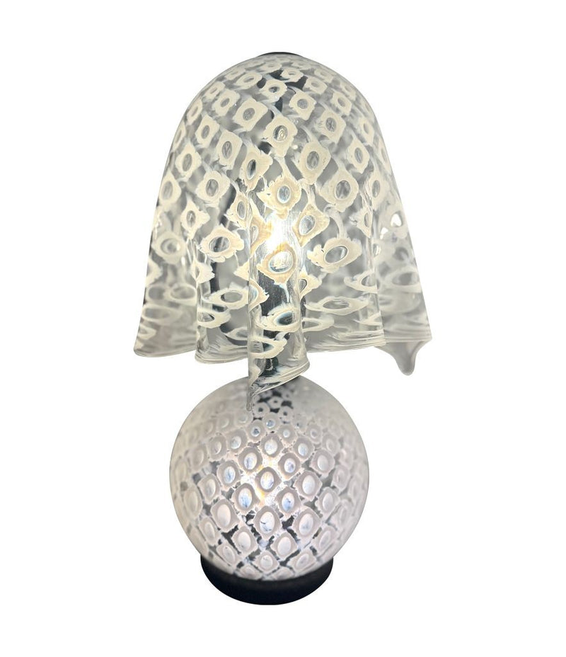 A wonderful 1970s Italian Murano glass handkerchief lamp by La Murrina