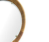 A circular 1950s Italian woven rattan mirror by Cantu, Roma with brass detail