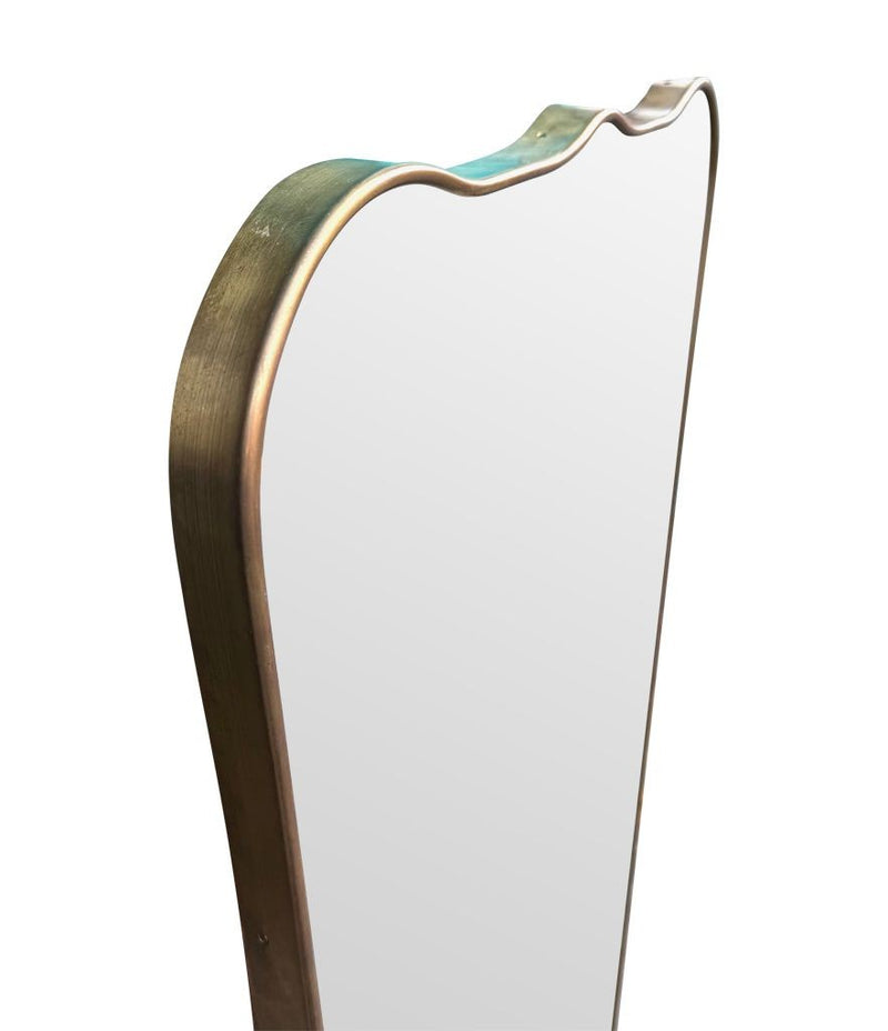 A large full length orignal Italian 1950s brass framed mirror