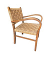 A pair of 1940s French Bauhaus bent wood chairs in the style of Erich Dieckmann with orignal woven rope seats