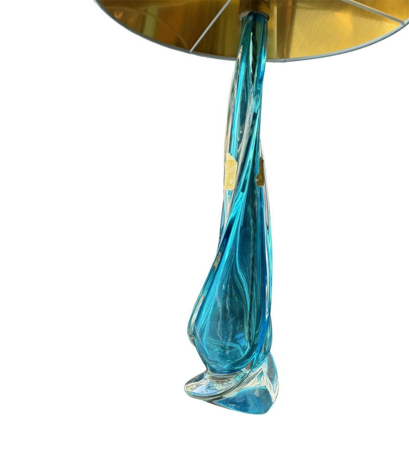 A large Murano turquoise glass lamp by Chambord Et Toso