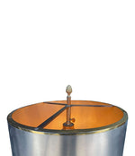 An orignal 1960s Maison Charles "Lotus" lamp in nickel, bronze and brass finish with orignal spun metal shade