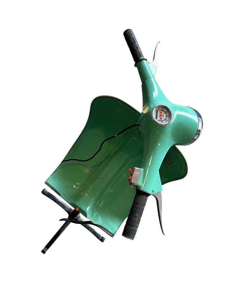 An orignal unique 1960s floor lamp made from the front half a Piaggio Vespa sprint 150