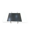 A 1970s black stitched leather coffee table "Diesis" by B & B Italia