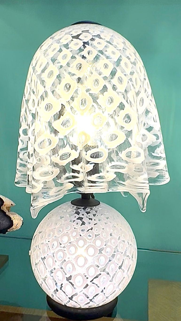 A wonderful 1970s Italian Murano glass handkerchief lamp by La Murrina