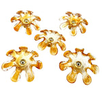 Five Italian 1970s Murano glass flower wall scones by Mazzega