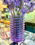 A Murano glass pink ribbed vase “Onda” by Sergio Asti for Amolfo di Cambio