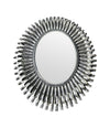 A Spanish 1960s silvered metal landscape or portrait oval eyelash mirror