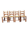 Four 1940s Oak and woven rope seat chairs by Charles Dudouyt - Mid Century Chairs