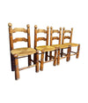 Four 1940s Oak and woven rope seat chairs by Charles Dudouyt - Mid Century Chairs