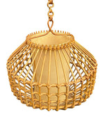 Mid century bamboo hanging light by Louis Sognot