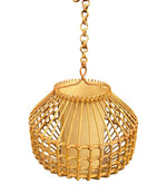 Mid century bamboo hanging light by Louis Sognot