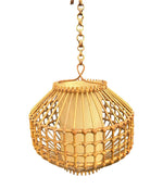 Mid century bamboo hanging light by Louis Sognot