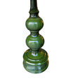Mid century table lamp 1960s green glazed ceramic table lamp 1960s with original hessian shade