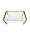 Mid Century Coffee Table in the style of Guy Lefevre gilt metal two tier circa 1970's French - Mid century furniture London
