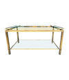 Mid Century Coffee Table in the style of Guy Lefevre gilt metal two tier circa 1970's French - Mid century furniture London