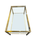 Mid Century Coffee Table in the style of Guy Lefevre gilt metal two tier circa 1970's French - Mid century furniture London