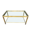 Mid Century Coffee Table in the style of Guy Lefevre gilt metal two tier circa 1970's French - Mid century furniture London
