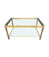 Mid Century Coffee Table in the style of Guy Lefevre gilt metal two tier circa 1970's French - Mid century furniture London