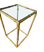 Mid century nest of tables - faux Bamboo - Gilt metal - 1970s - French - Mid Century Furniture