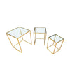 Mid century nest of tables - faux Bamboo - Gilt metal - 1970s - French - Mid Century Furniture