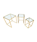 Mid century nest of tables - faux Bamboo - Gilt metal - 1970s - French - Mid Century Furniture