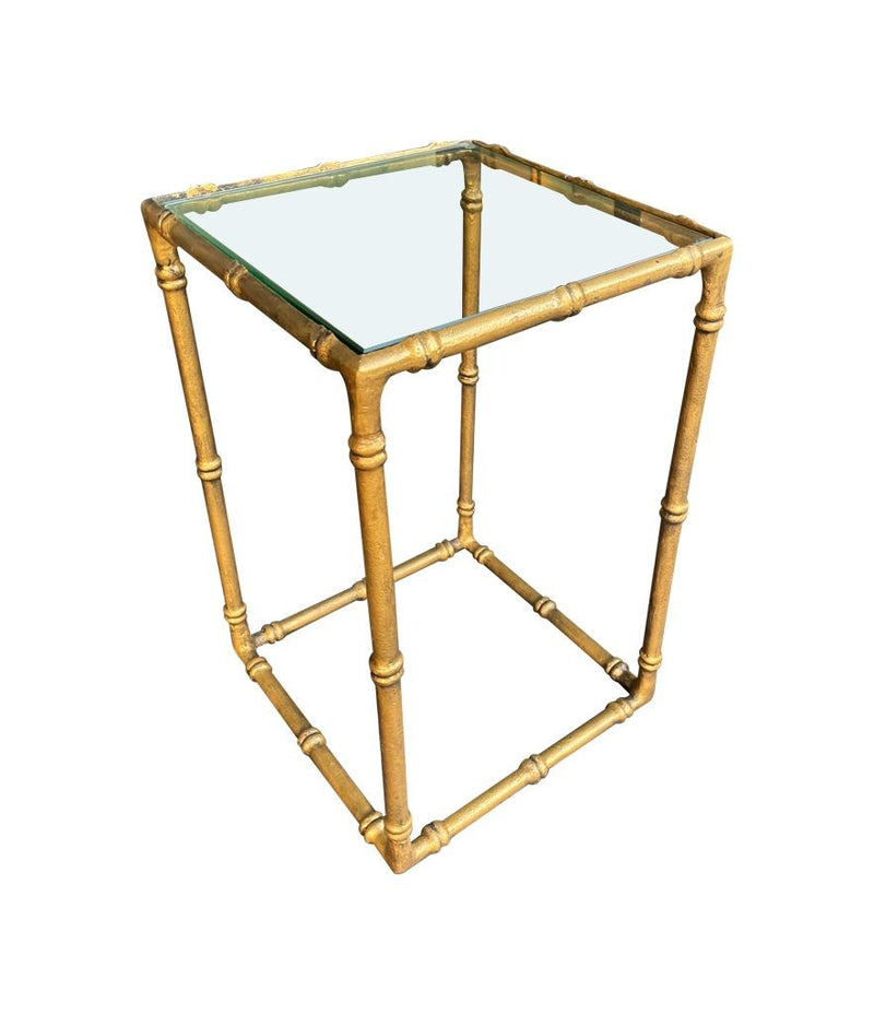 Mid century nest of tables - faux Bamboo - Gilt metal - 1970s - French - Mid Century Furniture