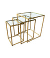 Mid century nest of tables - faux Bamboo - Gilt metal - 1970s - French - Mid Century Furniture