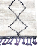 Handwoven Moroccan Berer rug Beni Ourain wool with tribal diamond pattern