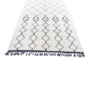 Handwoven Moroccan Berer rug Beni Ourain wool with tribal diamond pattern