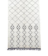 Handwoven Moroccan Berer rug Beni Ourain wool with tribal diamond pattern