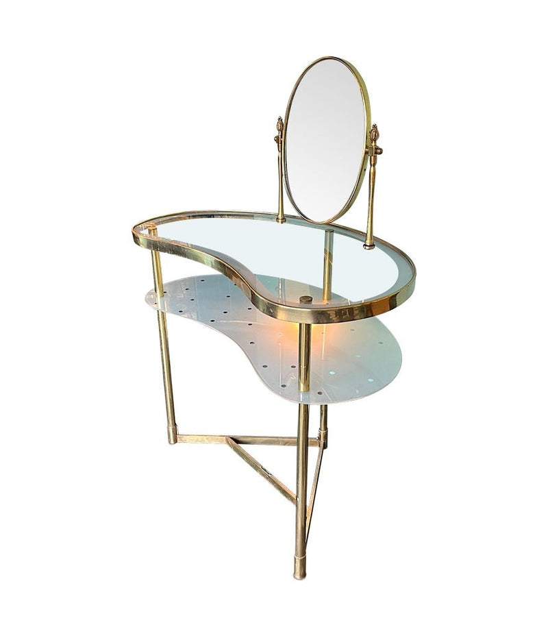 Italian 1950s brass and glass dressing table Luigi Brusotti - Mid Century Furniture