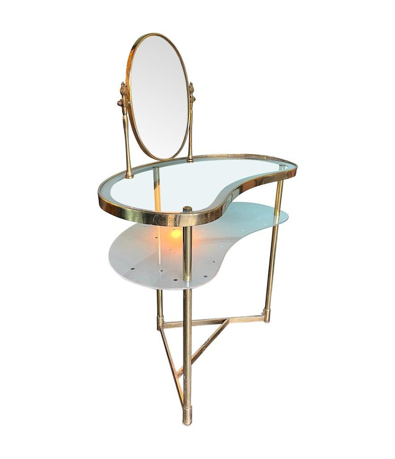 Italian 1950s brass and glass dressing table Luigi Brusotti - Mid Century Furniture